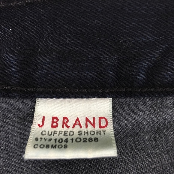 J Brand Dark Blue Distressed Cuffed Short Cosmos - Picture 4 of 6